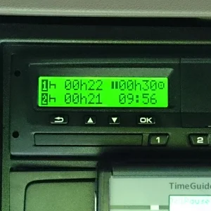 Scania Dash - above driver, Tachograph